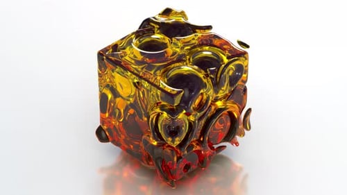 Glassy 3D Cube Morphing 28 4K
