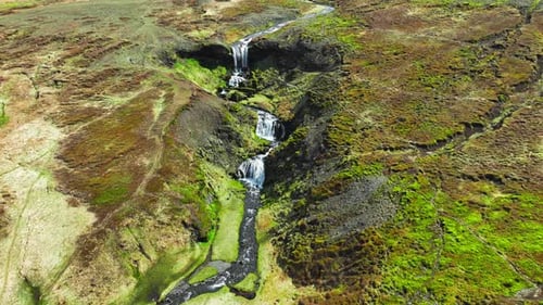Highlands in Iceland Beautiful Volcanic Mountain Unusual Nature Landscape Spectacular Bird's Eye