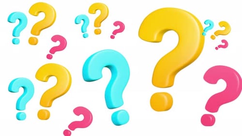 colorful question mark 4k white background