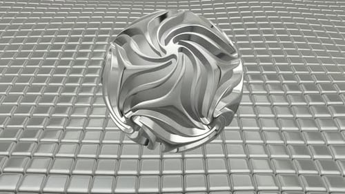 Luxus-Hintergrund mit schwebenden silbernen Würfeln, Kugel, Exklusiv, 3D-Renderer, Reflexion