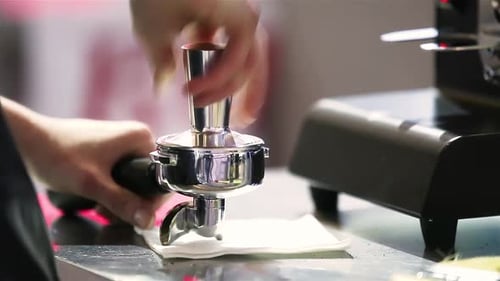 Espresso Coffee Extraction From a Professional Coffee Machine