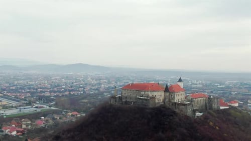 Picturesque Observation View of Palanok in the City of Mukachevo
