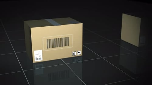 Animated Barcode Scan of a Cardboard Package