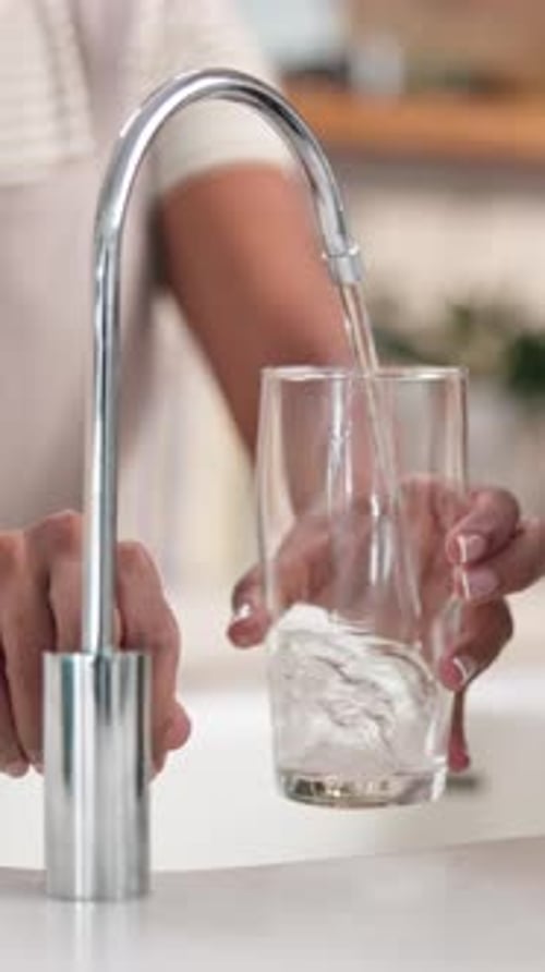Glass Filled With Water From Tap