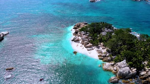 Tropical Island at the Seychelles Drone View Island Seychelles Coco Island Seychelles