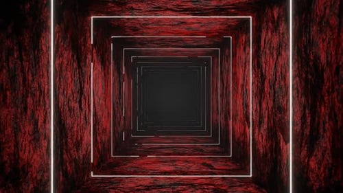 Red And Black And White Circular Saw Tunnel Background Vj Loop Animation In Hd
