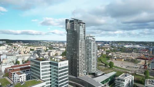 Les tours maritimes de Gdynia vues du ciel