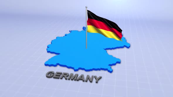 3D Map of Germany with Waving Flag Animation, Backgrounds Motion ...