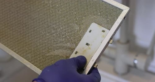 Cleaning Mesh Filter of Cooker Hood Using Spraying Cleaning Solution