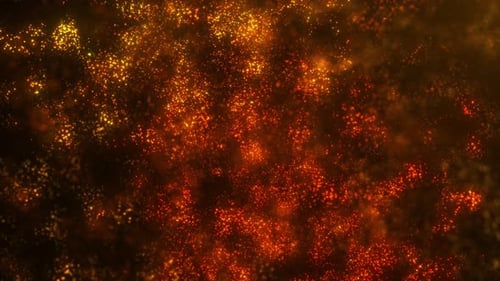 Dynamic Golden Dust Particles Flowing Abstract Background