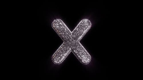 X Letter with Disco Ball aesthetics On Alpha Loop