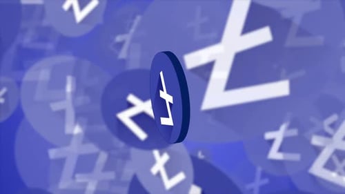 Litecoin-3D-Logo-Animation mit abstraktem Hintergrund mit Farbverlauf