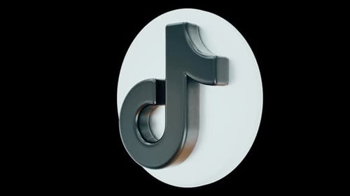 3d TikTok Logo Alpha Channel