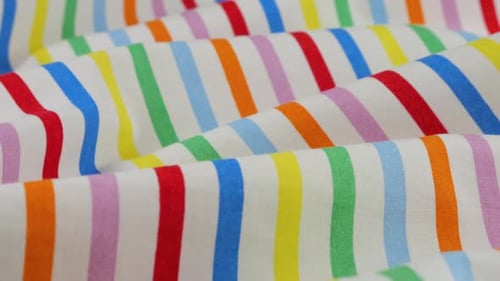 Abstract Colorful Striped Fabric Close-Up