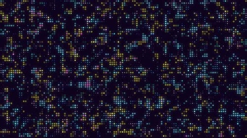 Abstract Digital Grid Glowing Dots Looping Background