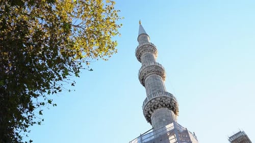 Minaret of the Sultanahmet Camii Mosque in Istanbul