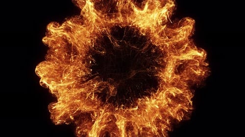 Fiery Ring Vortex Of Flames And Energy Rising In Dynamic Abstract Explosion A Lpha Channel