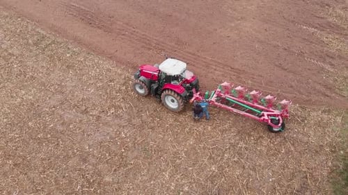 Tractor plowing the field in Ukraine