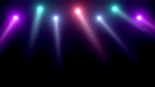 Dynamic Colorful Stage Spotlights Background Loop