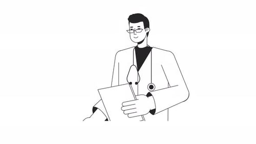 Doctor masculino sonriente animado