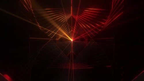 Dynamic neon light tunnel with vibrant colors and futuristic design