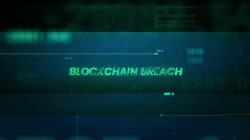 Glitchy Digital Title for Blockchain Breach