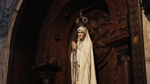Our Lady of Fátima statue in church
