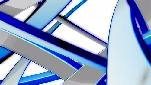 Abstract Wave shaped abstraction in blue and gray white 3d stripe background