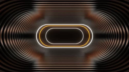 Orange And White Neon Oval Tunnel Background Vj Loop In 4K
