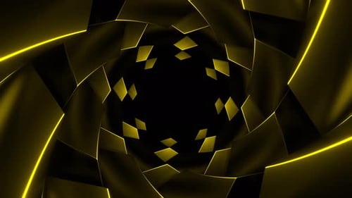 Gold Star Shape Spiral Background Vj Loop In 4K