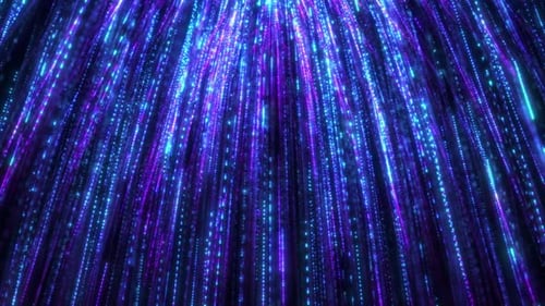 Neon line movement, blue and purple stream, curve abstract technology background, light rays