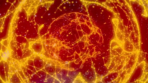 Futuristic Digital Network Sphere Abstract Background Animation