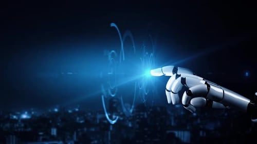 Futuristic Robot Artificial Intelligence Enlightening Ai Technology Development