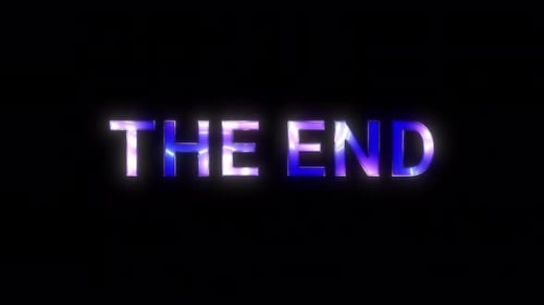 Glitch animation with "The End" text on a transparent background, featuring futuristic, neon glitch.