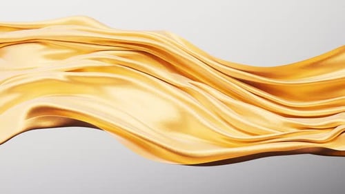 Elegant Golden Silk Fabric Flowing Wave Background Animation