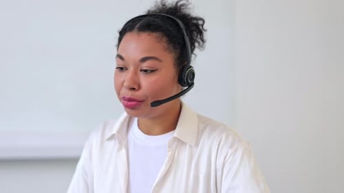 Professional Businesswoman On Customer Call