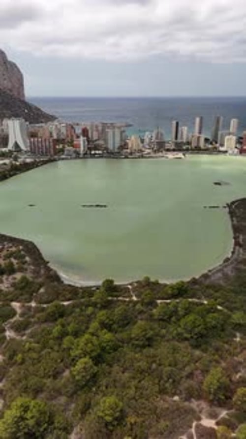 Aerial view Calpe cityscape. Costa Blanca, Spain