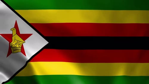 Realistic Waving Flag of Zimbabwe Animation