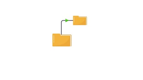 Flat Design Folder Structure Connection Animation