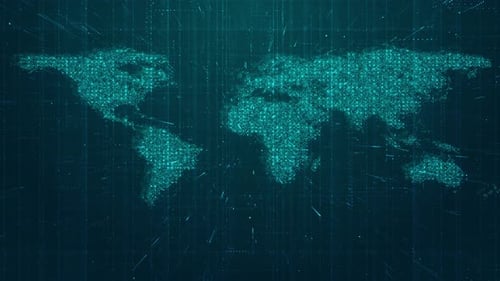 Digital World Map Global Network Connection Background