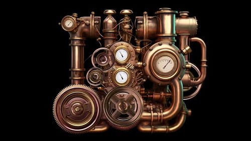 Engine with animated parts and elements