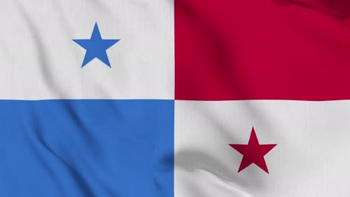 Panama Flag Waving in Realistic Fabric Motion