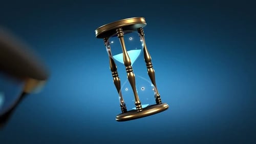 Resplandeciente reloj de arena: fondo animado de Time & Decision