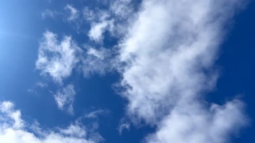 Clouds Moving Slowly in Blue Sky