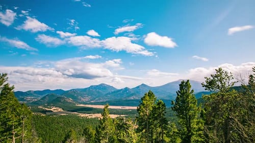 Time Lapse - Beautiful clouds moving over mountain range of Rocky Mountain National Park