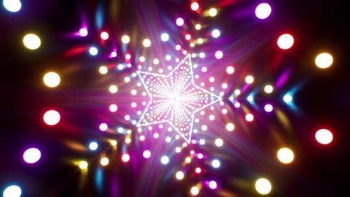Glow Colorful Sphere Lights Star Tunnel Vj Loop
