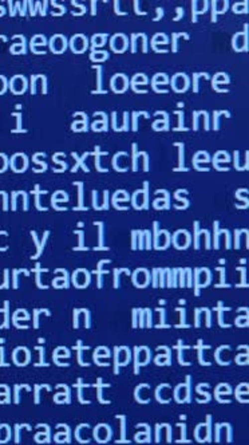 Muchas letras, números y símbolos en la pantalla de la computadora | Inteligencia artificial moderna