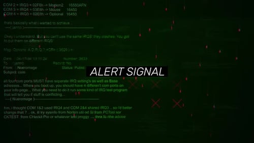 Texto do sinal de alerta na tela de fundo de hackeamento
