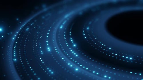 Digital Abstract Background with Glowing Blue Data Dots