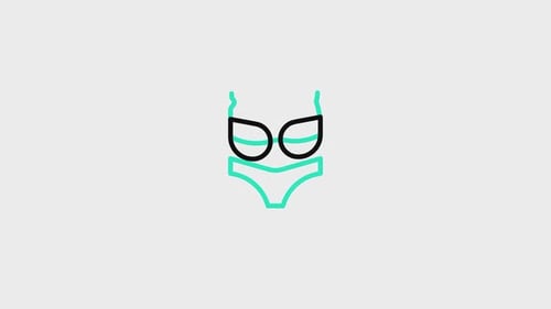 Minimalist Line Art Swimsuit Icon Reveal